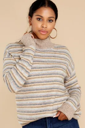 Look It Up Grey Stripe Sweater