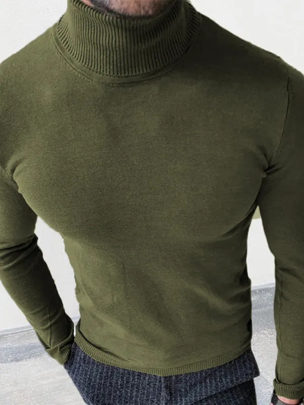 Men's new turtleneck sweater slim fit pullover bottoming sweater