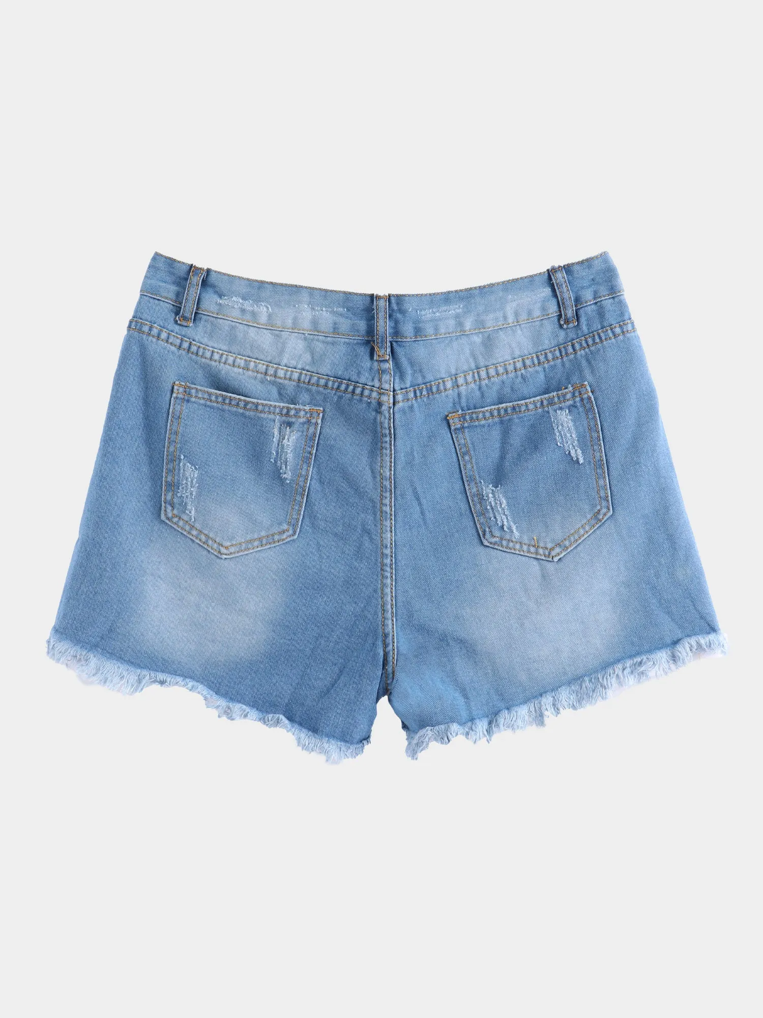 Midsize Hot Babes Fringe Denim Shorts