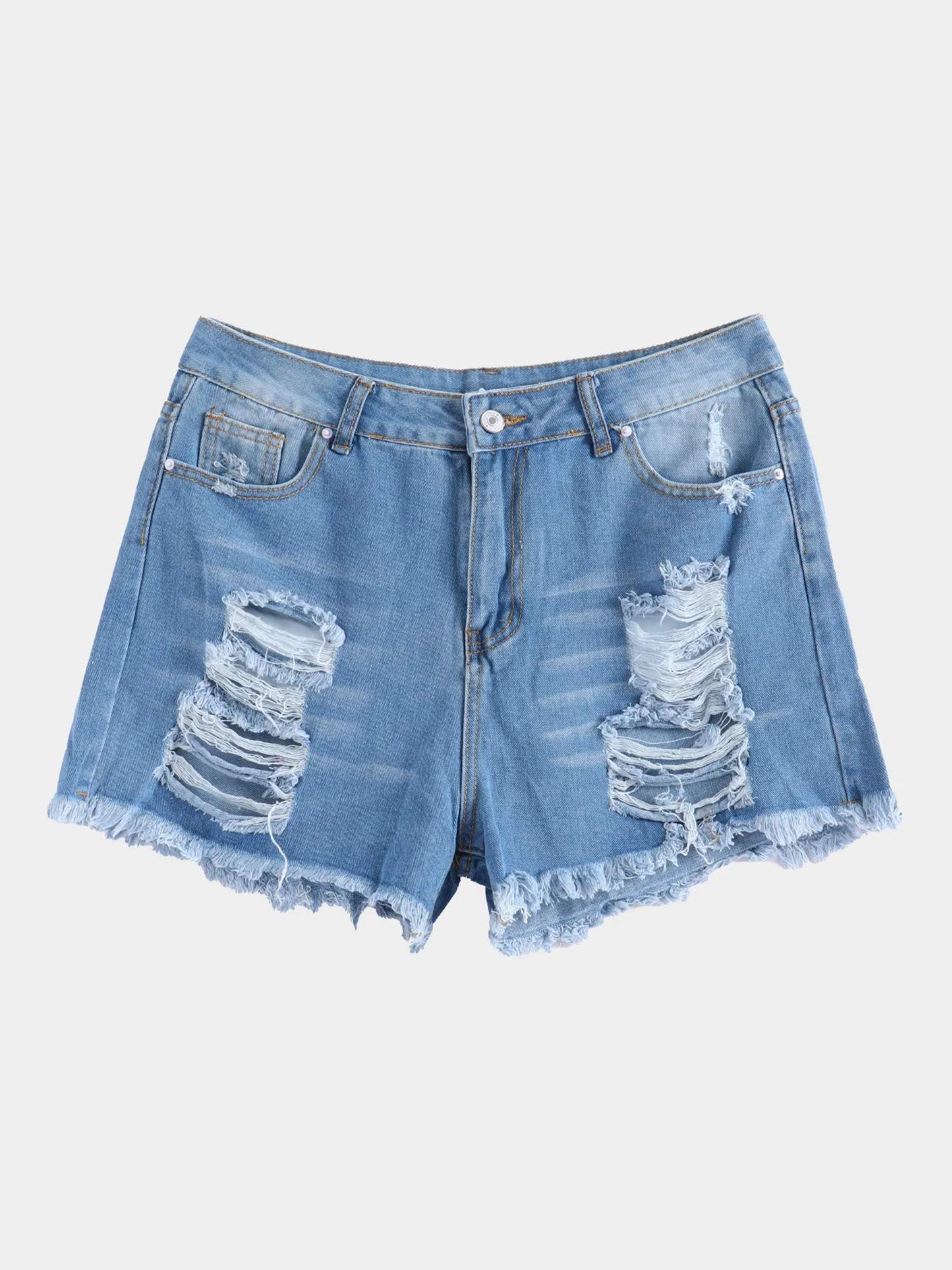 Midsize Hot Babes Fringe Denim Shorts