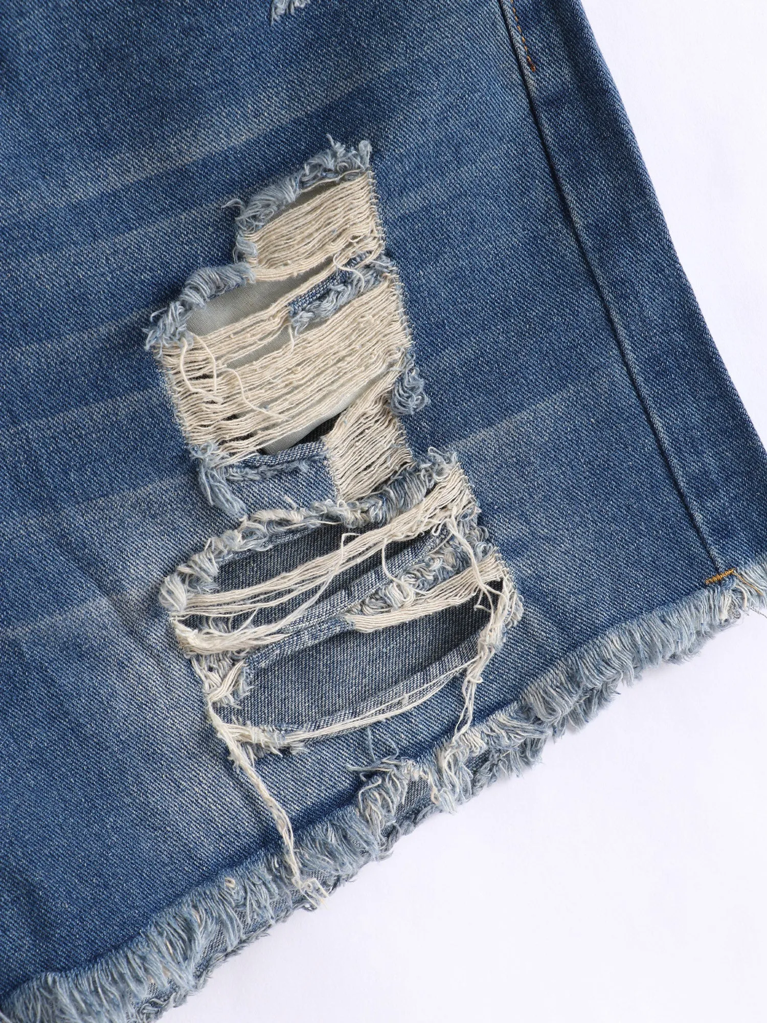 Midsize Hot Babes Fringe Denim Shorts