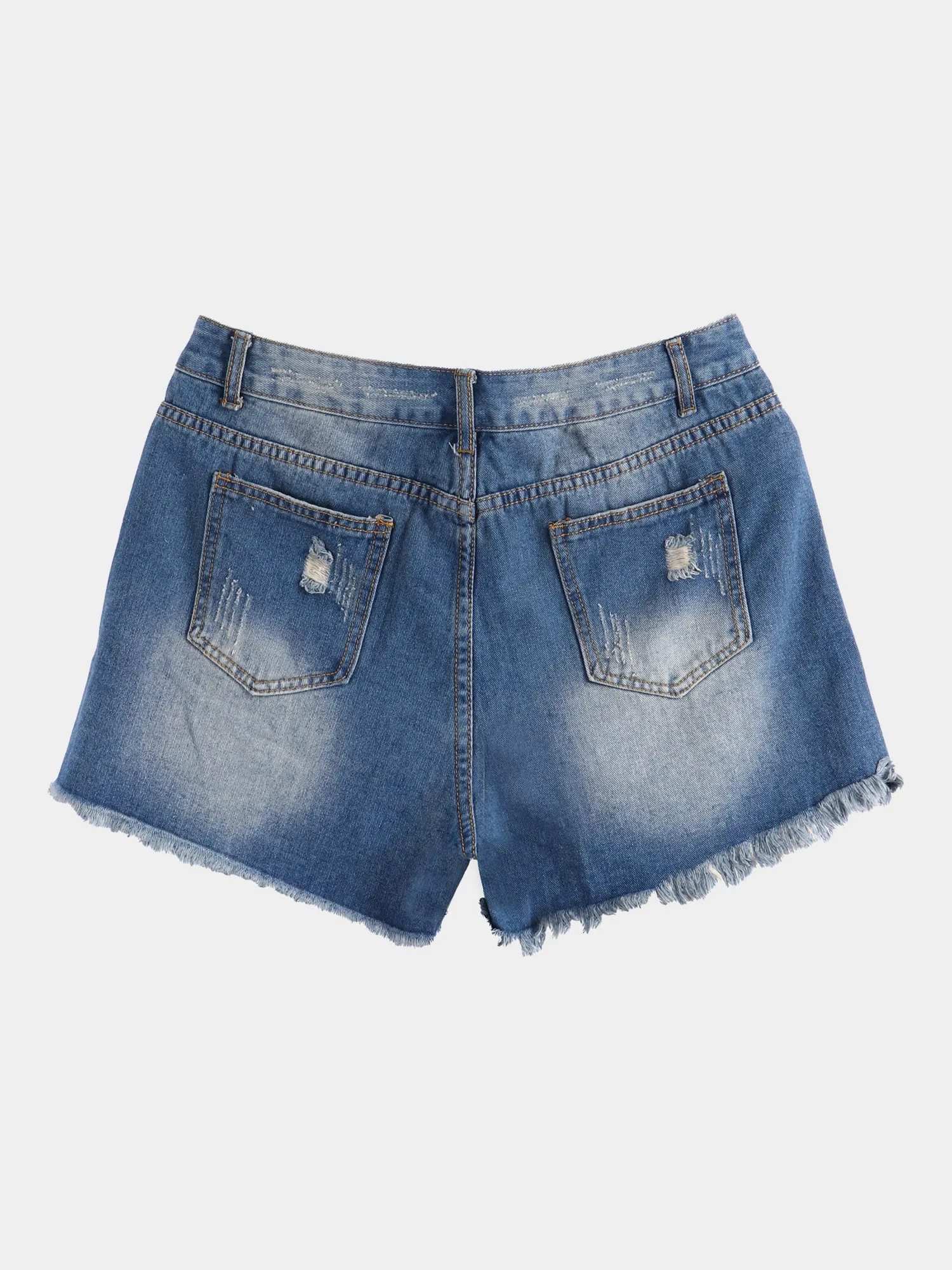 Midsize Hot Babes Fringe Denim Shorts