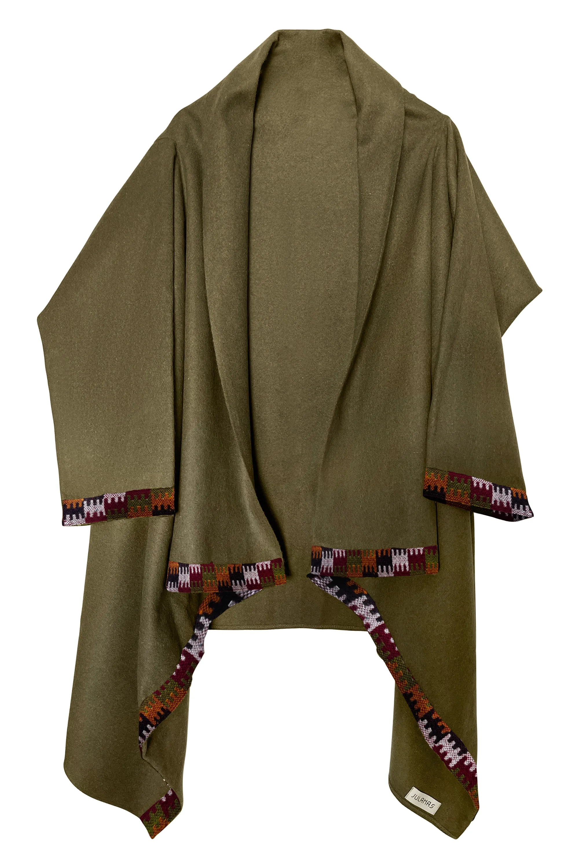 NEW! Felted Wool Cape Coat Cocoon Khaki