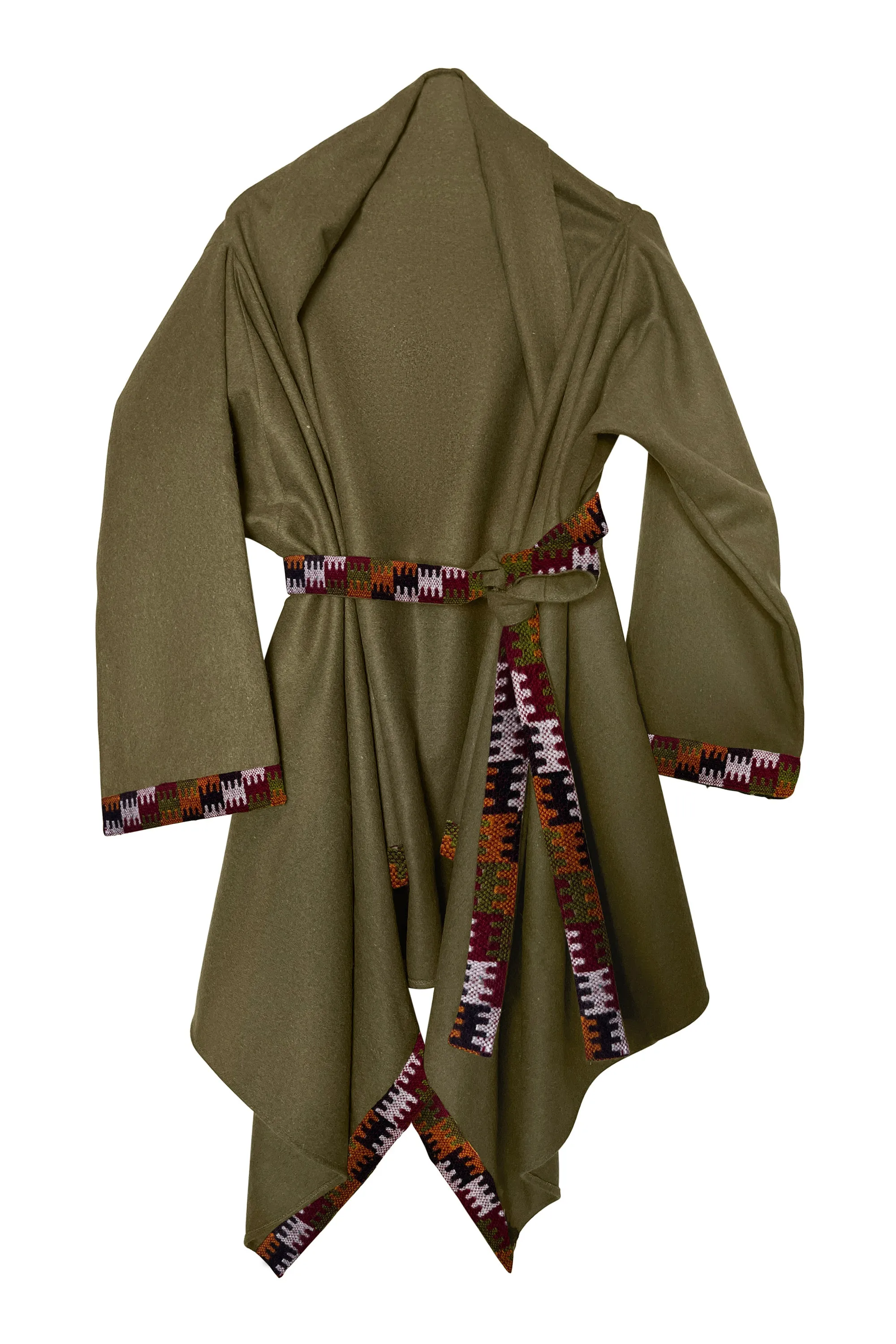 NEW! Felted Wool Cape Coat Cocoon Khaki