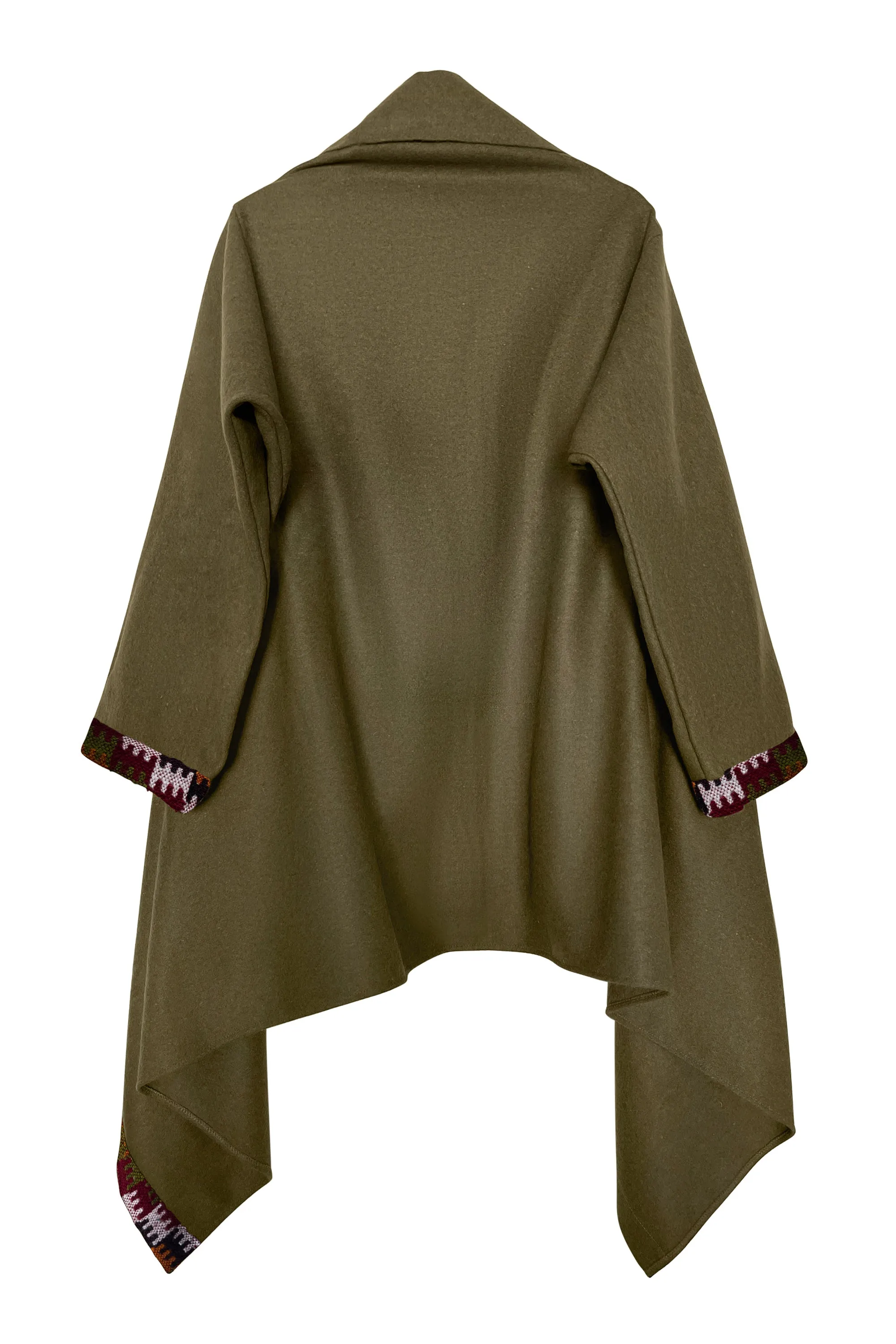 NEW! Felted Wool Cape Coat Cocoon Khaki