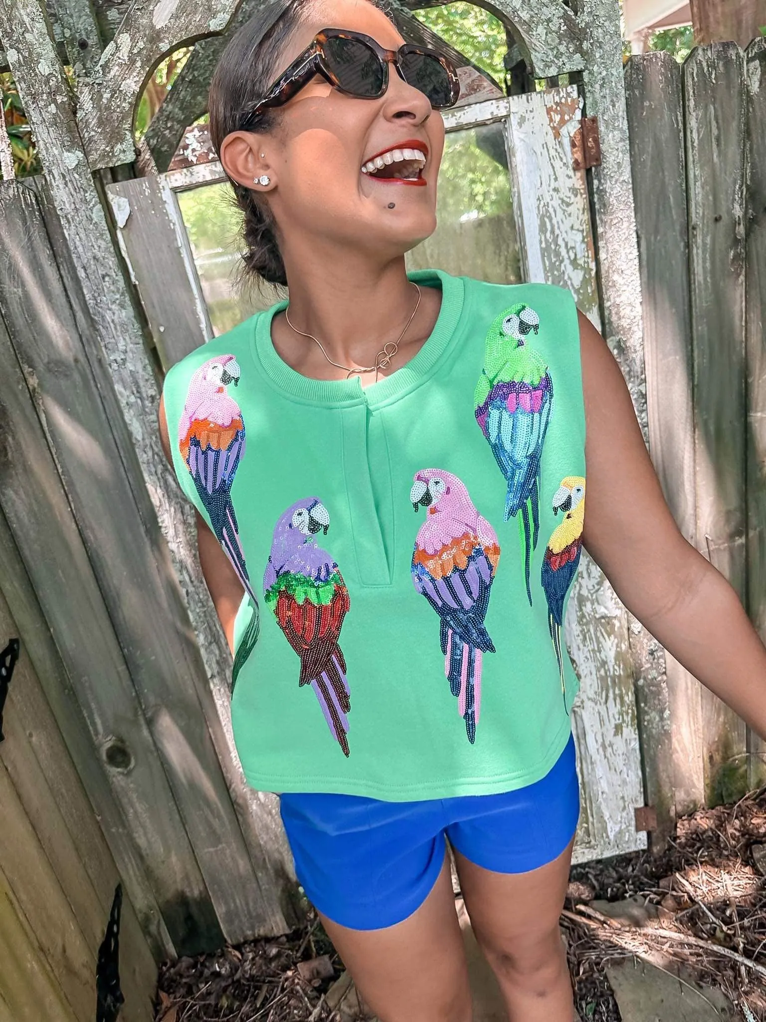 Queen Of Sparkles Green Parrot Tank