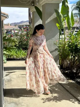 Regan Cream Lace Floral Maxi Dress