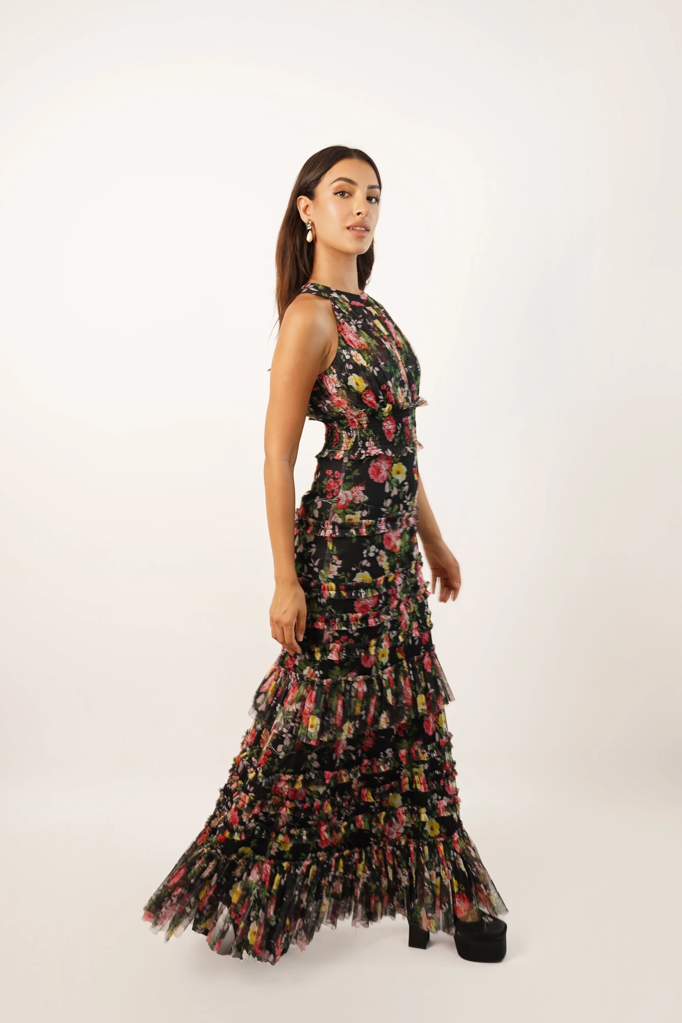 Santiago Winter Floral Maxi Dress