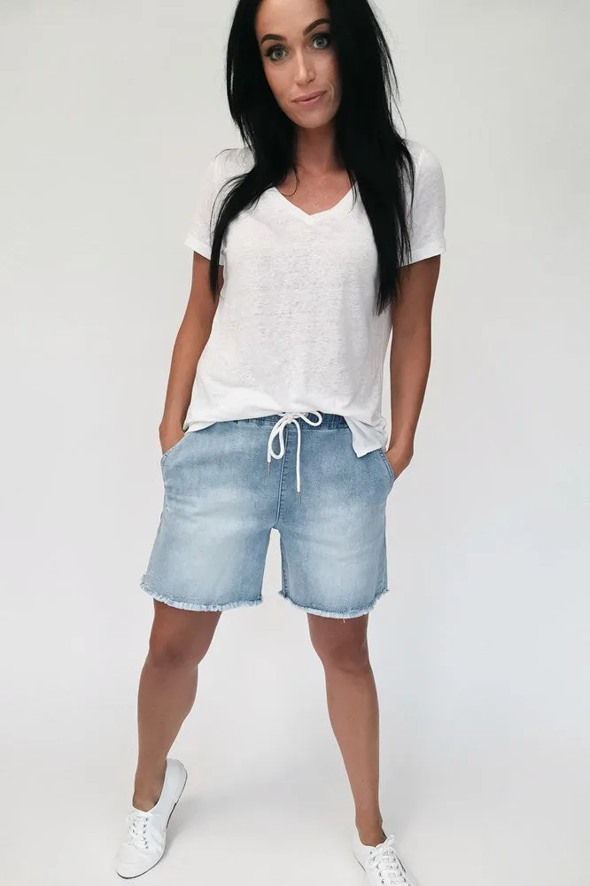 Shine On Label Billie Elasticated Denim Short