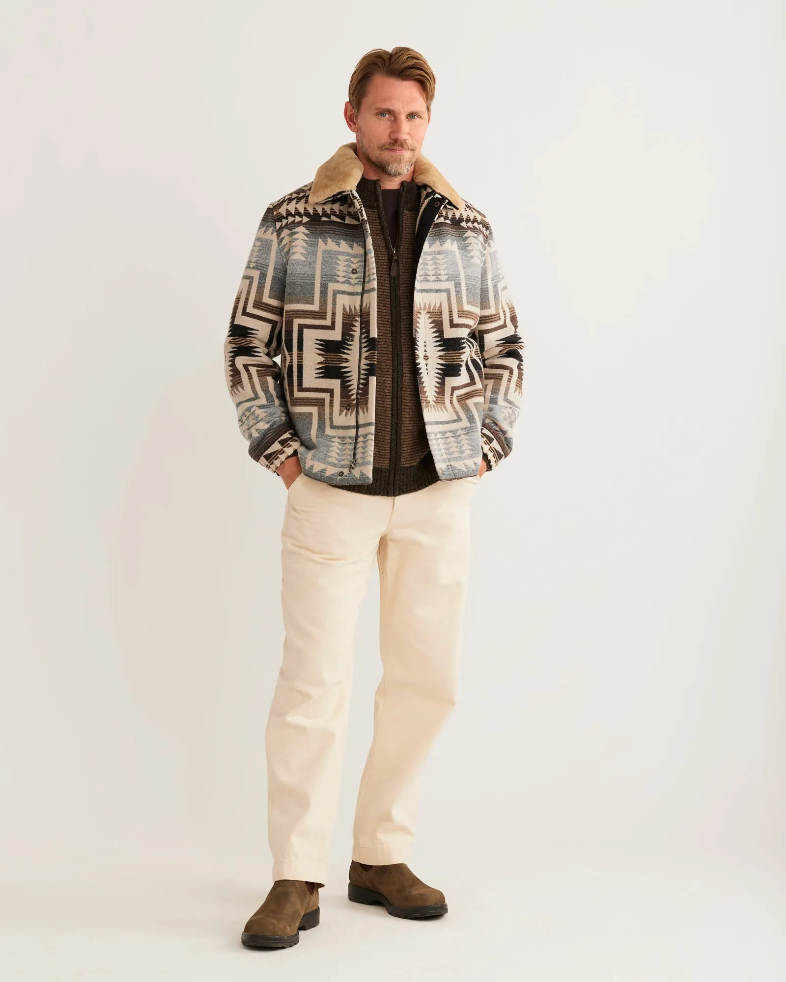 Silverton Shearling-Collar Wool Coat - Pendleton