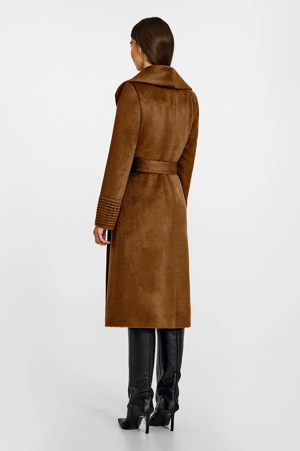 Suri Alpaca Long Shawl Collar Wrap Coat