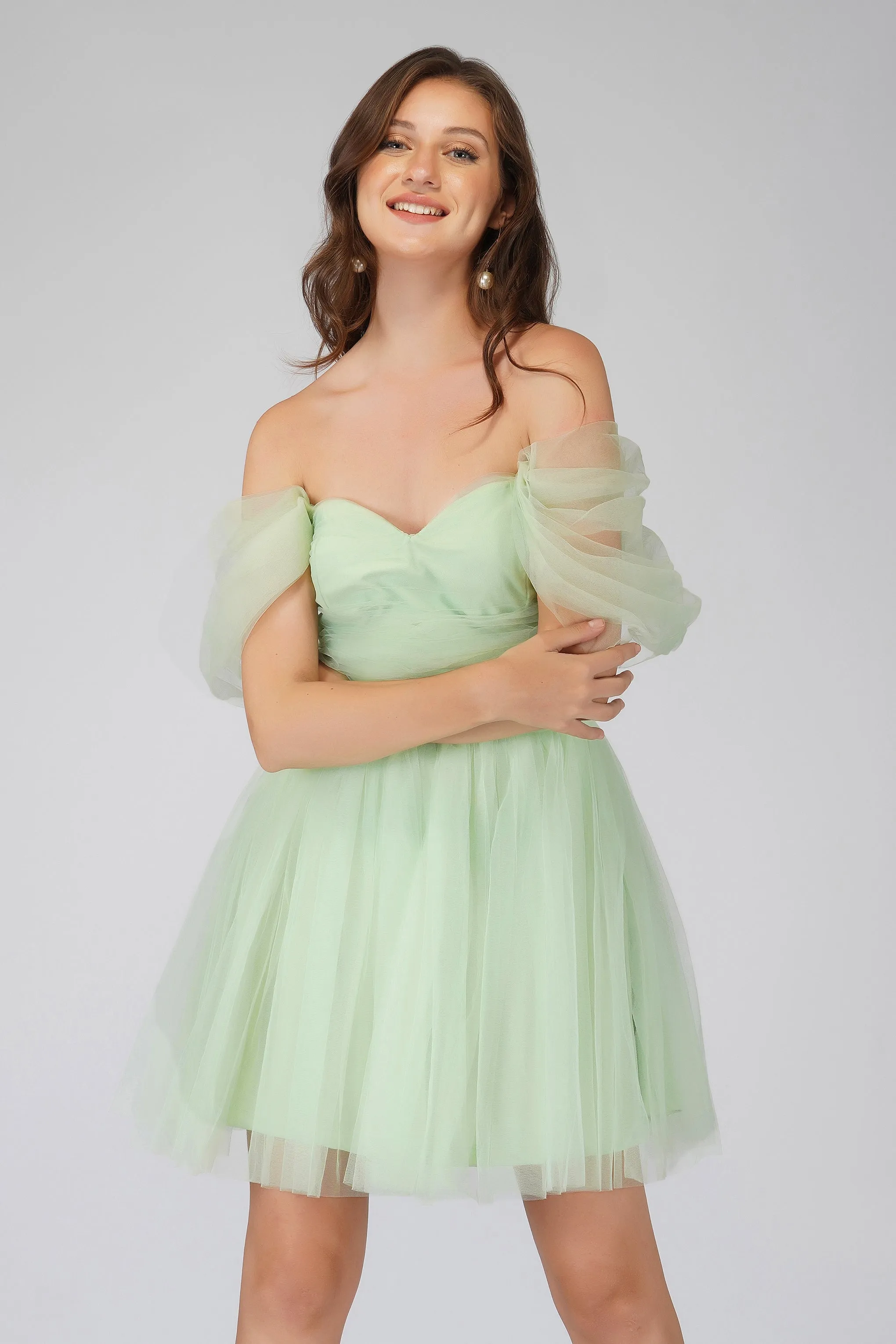 Sydney Sage Green Tulle Mini Dress