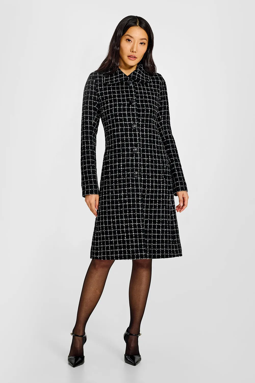 Tweed Suri Alpaca Empire Waist A-line Coat