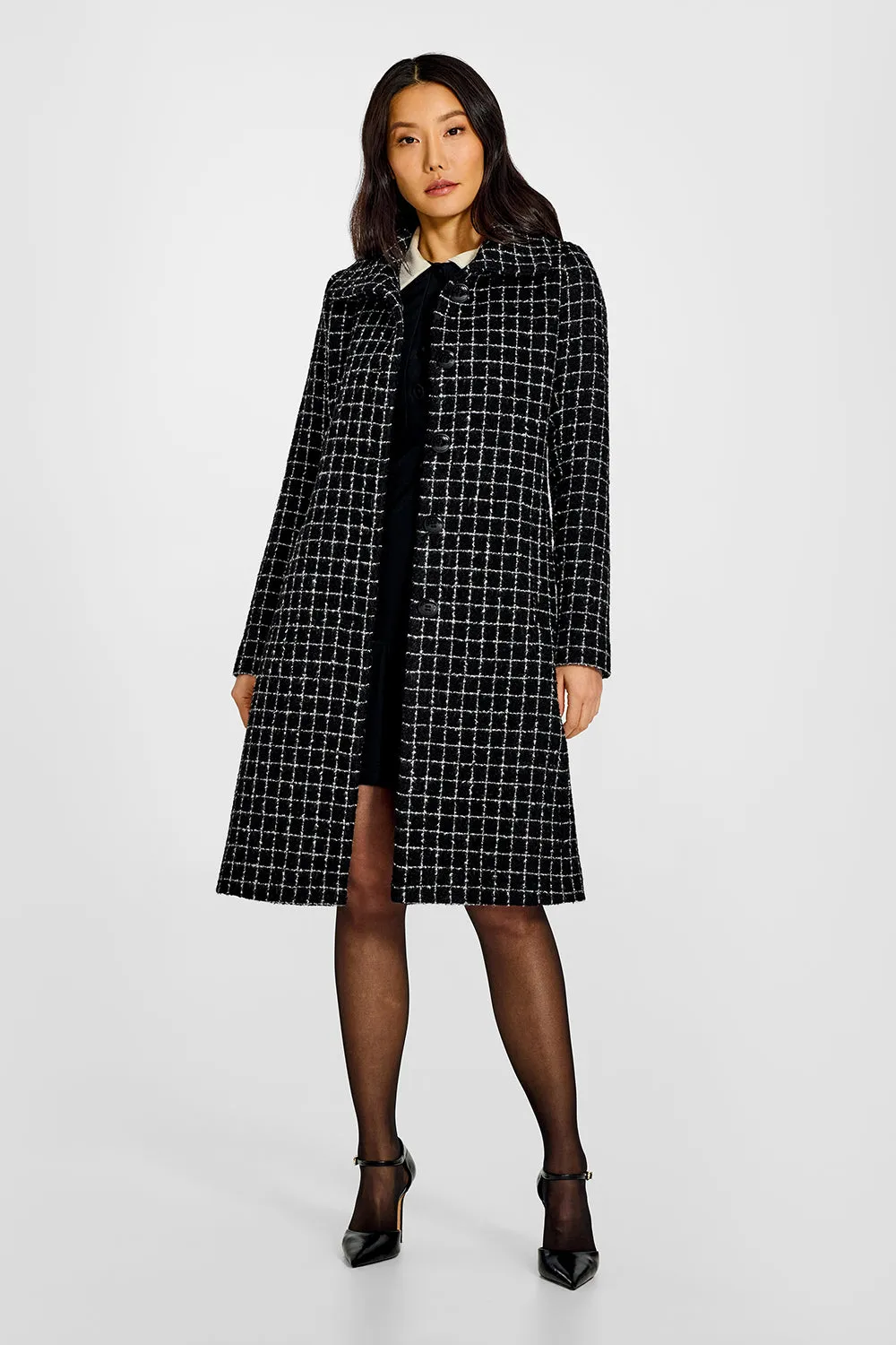 Tweed Suri Alpaca Empire Waist A-line Coat